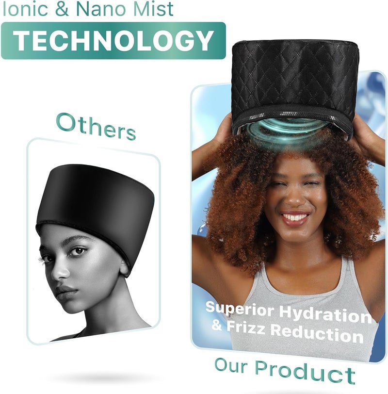 Granteva High-Power Hair Steamer Cap for Natural Hair – Deep Conditioning, Easy to Use, Adjustable Heat & Timer, at-Home Salon Treatment for Black Hair Care, Moisture & Repair Treatment for Healthy Hair - Image 5